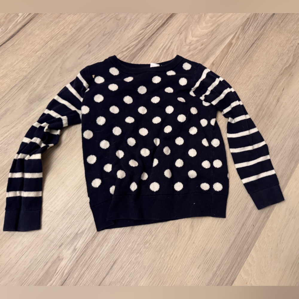 Navy Polka Dot Sweater